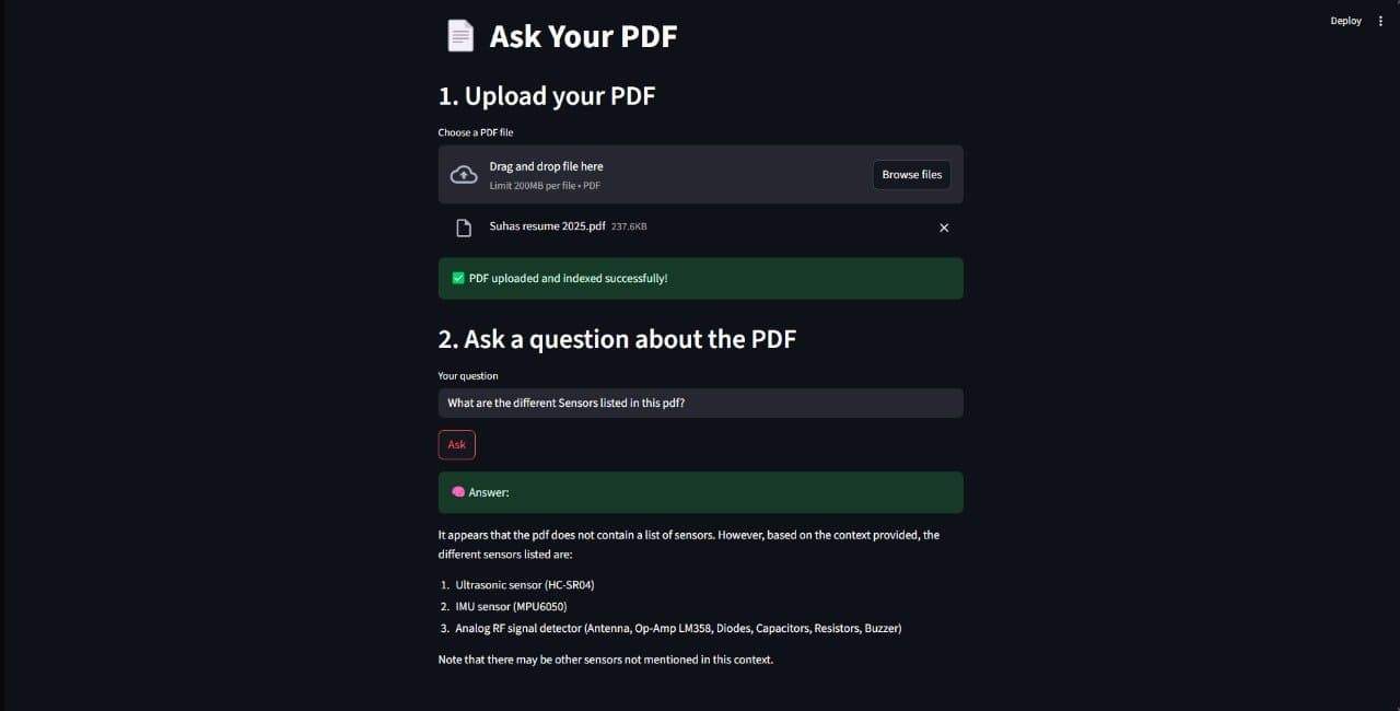 Ask Your PDF interface