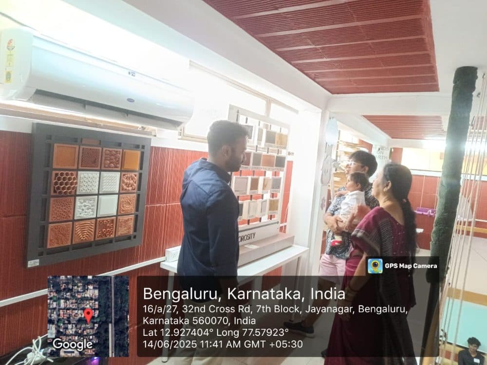 Explaining an exhibit